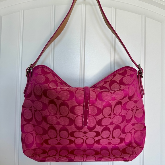 Coach Y2K PINK Signature Hobo Soft Clip Women's Bag - Picture 3 of 5